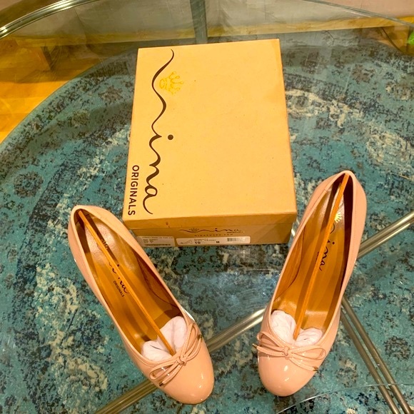 ✨Nina✨ Blush Dynasty Round Toe Chunky Heels W/Bow - Picture 5 of 9